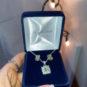 Danbury Mint gemstone necklace and earring set